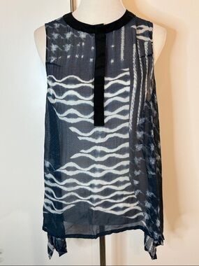 Public School Navy and White Layered Top